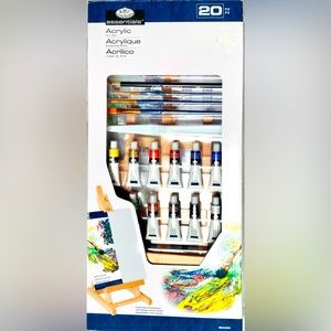 BRAND NEW ROYAL & LANGERNICKEL ESSENTIALS ARTIST ACRYLIC PAINT AND EASEL SET NIB